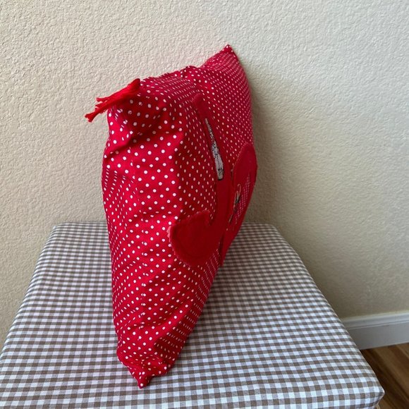 Christmas Pillow Red Polka Dot Joy Snowman 17   x 12   x 3 - Picture 5 of 9